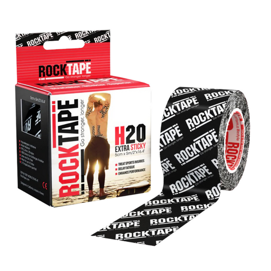 Rocktape H2o Logo Black Pattern 5cm x 5mtr Roll-RockTape New Zealand-RockTape New Zealand