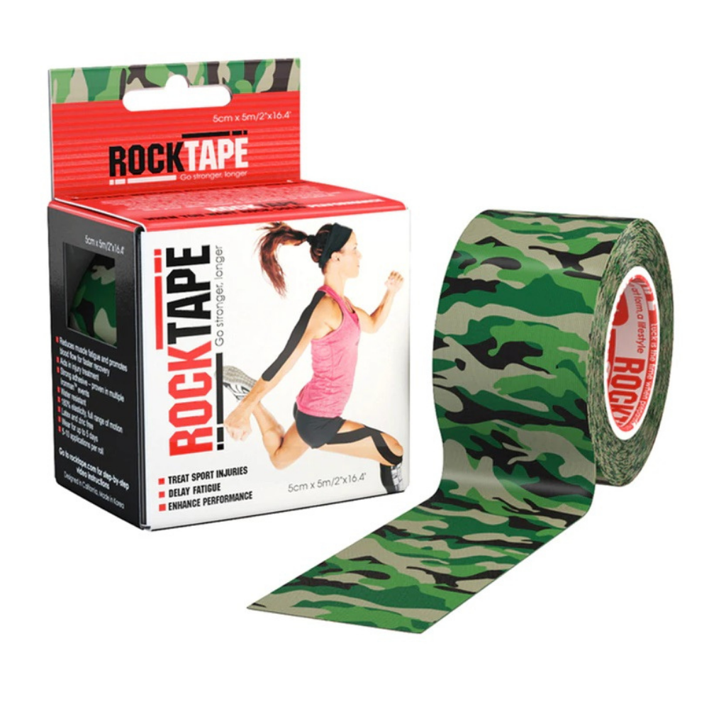 Rocktape Camo Green Pattern 5cm x 5mtr Roll-RockTape New Zealand-RockTape New Zealand